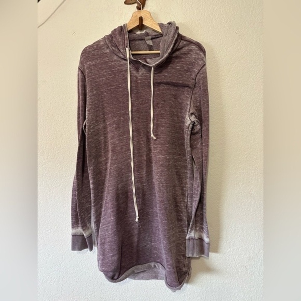 Purple Hooded Sweatshirt with Drawstrings